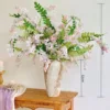 Light pink 5-piece large vintage wabi-sabi bottle