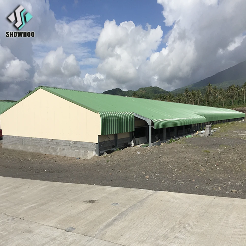 Prefab Steel Structure Chicken Coop Backyard House Portable Chicken House Layers 10000 Plans with Chicken House Winch System
