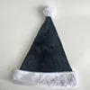 Chapeau court à revers en peluche noir