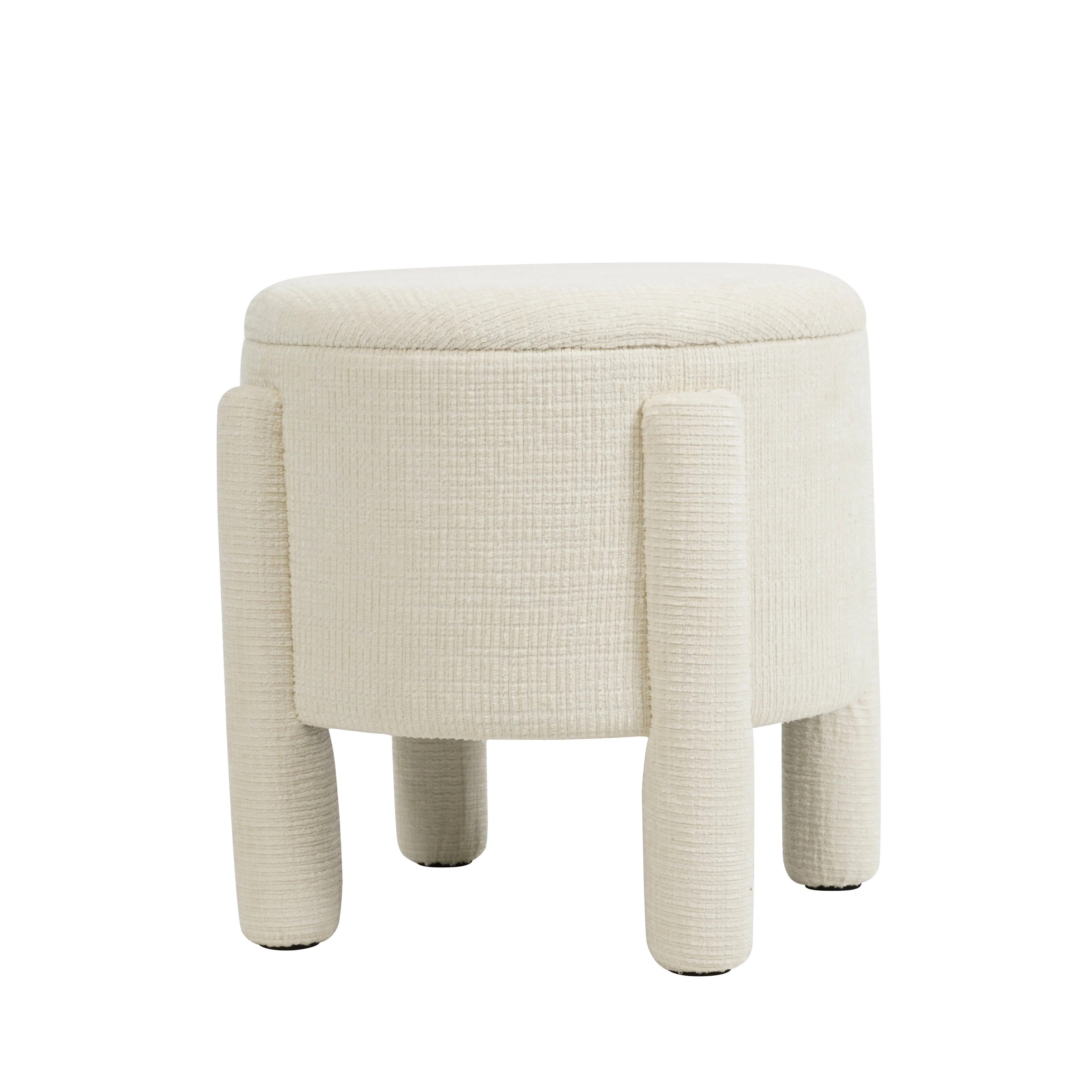 2026 High Quality Modern Custom Round Circular Storage Ottoman Footstool Velvet Ottoman