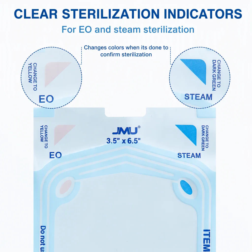 Medical Consumable Self Seal Autoclave Sterilization Pouch Flat Reel Heat Sealer Operation ISO 13485 Certified Tyvek Material