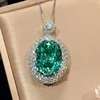 Bird's Nest cut Parra green pendant with chain