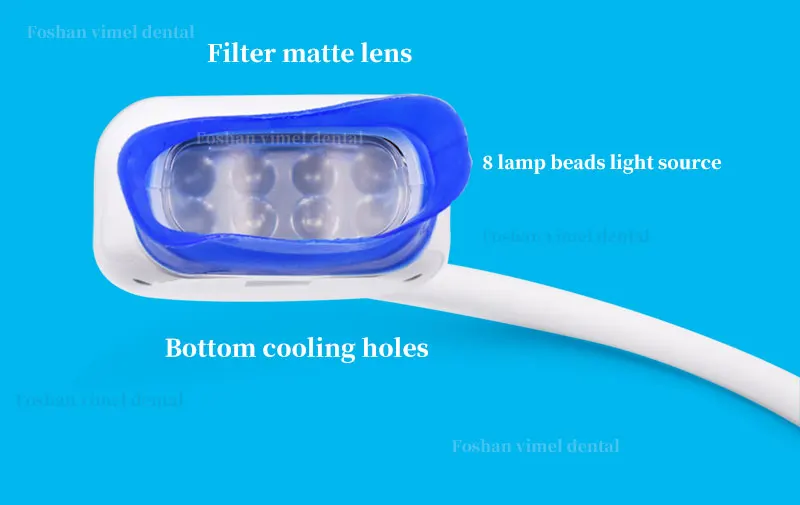 Dental Chair Unit with 8pc Blue LED Light 20-Minute Teeth Whitening Accelerator Tooth Bleaching Machine Cleaning Filling Teeth