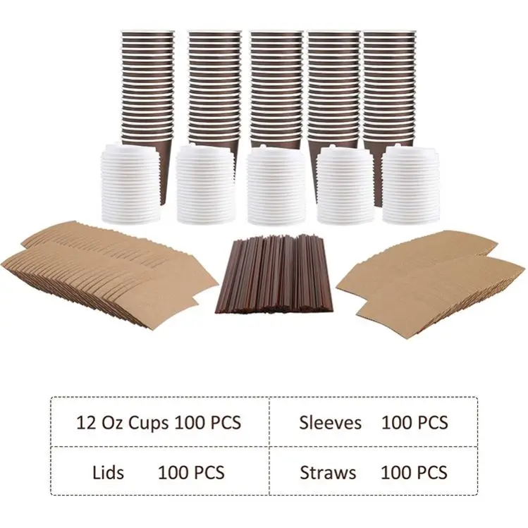 Индивидуальные печатные коричневые бумажные стаканчики, одноразовые бумажные стаканчики