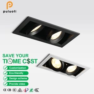 PULUOTI 36W New Product Indoor Beam Angle Design Square Aluminum Ceiling Recessed COB LED Spot Light 2700k/3000k/4000k/5000k