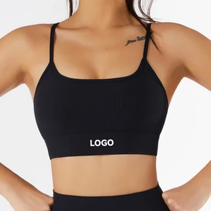 2026 Fashion New Design Custom Logo Recycled Women Sports Underwear Gather Yoga Bra Running Fitness Top