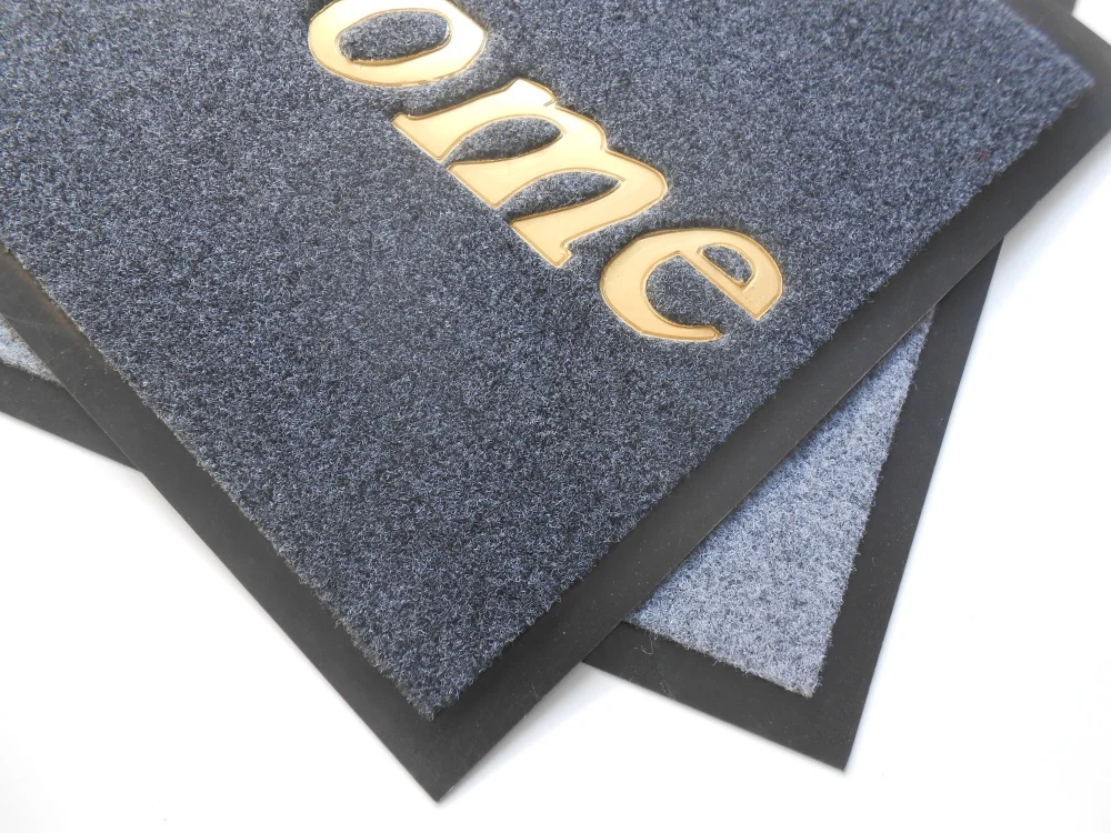 non slip embossed velour floor mat indoor outdoor polyester dust removal door mat factory