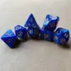 Pearl pattern blue dot gold lettering