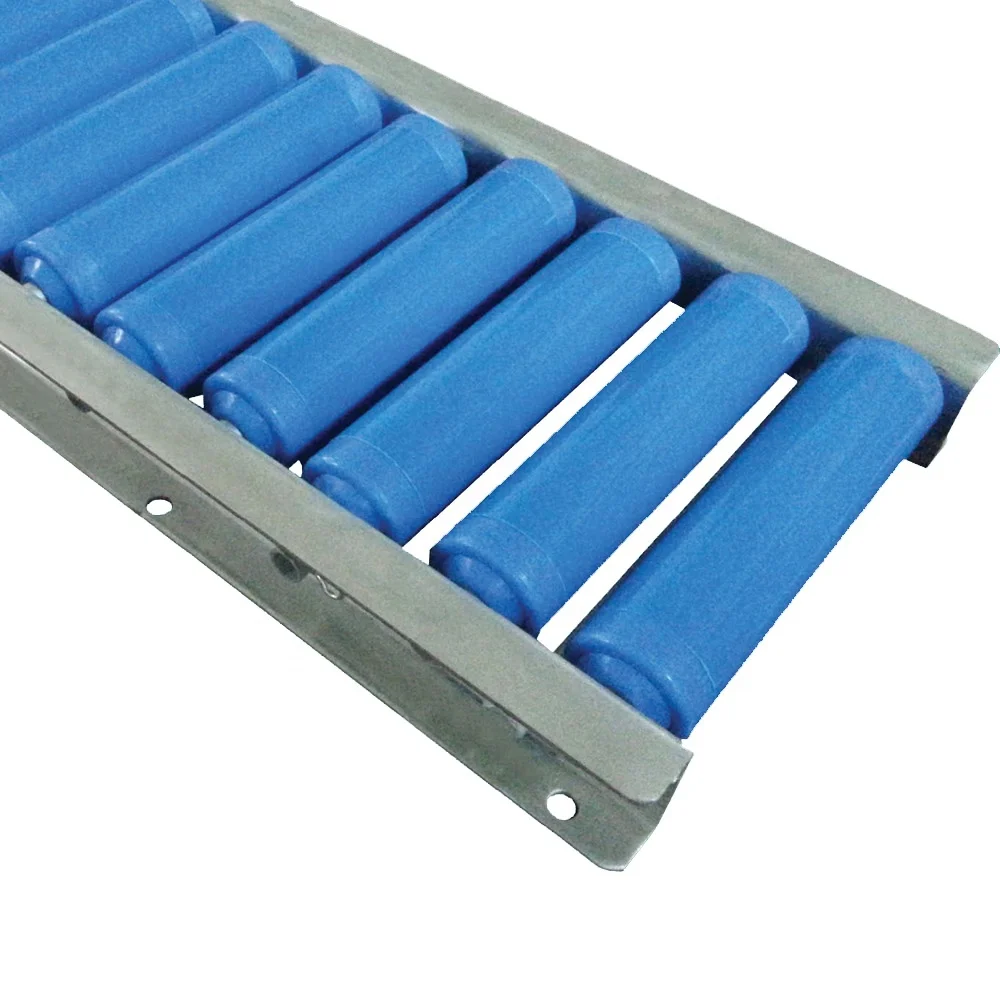 Portable PVC Manual Roller Conveyor 50mm Dia Rubber Belt Adjustable Speed for Manufacturing Plant Use Condition Plastic Material