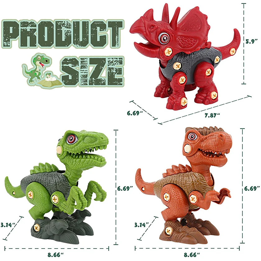 Simulation Dinosaur Diy with Electric Drill Assemble Dinosaur Toy Take Apart Assembly Dinosaur Toy