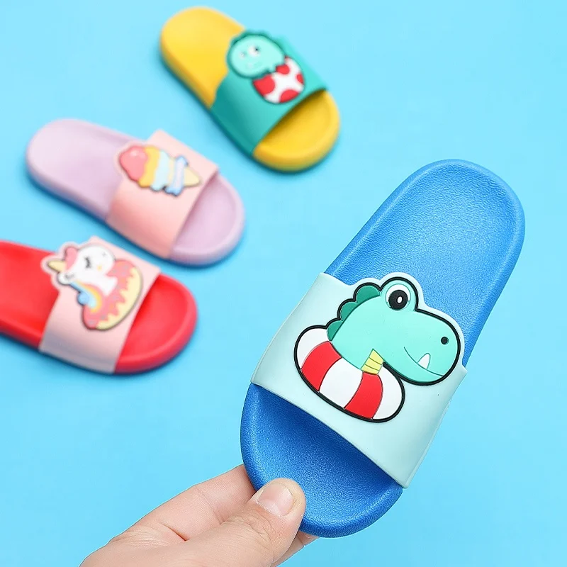 Новинка 2020, повседневная обувь из ПВХ на заказ с животными, Детские сланцы унисекс с мультяшным анимационным рисунком, детские домашние тапочки для девочек и мальчиков