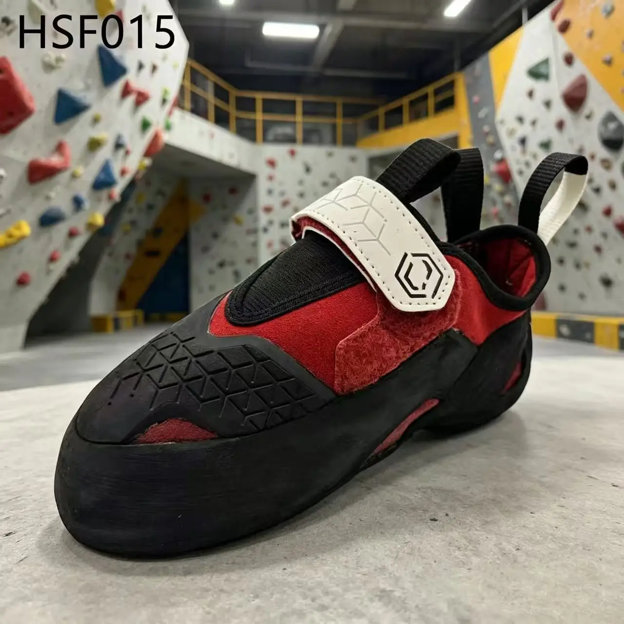 ZYF,Technique Drill Durable Natural Suede Leather Climbing Shoes Tight Grip Rubber Outsole Red Bouldering Shoes for Kids HSF015
