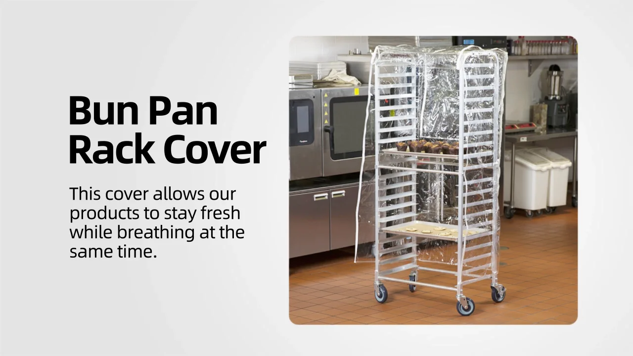 Fuliko Bread Rack Cover, Pan Rack Cover With Zipper, Pan Rack Cover Zipper Pan Rack Cover Vents 210d Bun Pan Sheet Rack Cover Bakery Single Rack Covers 20 Tier 10