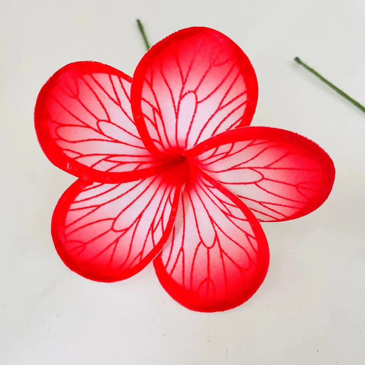 Plumerial Hair Pick Foam Floral Hair Accessories With Green Leaf Artificial Island Tiara