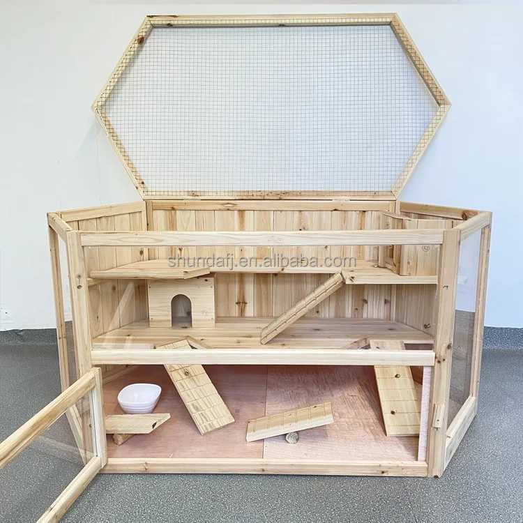 SDHC001 - Sustainable Hamster House - Customizable Cages - Hamster Cage Wooden Sustainable Materials
