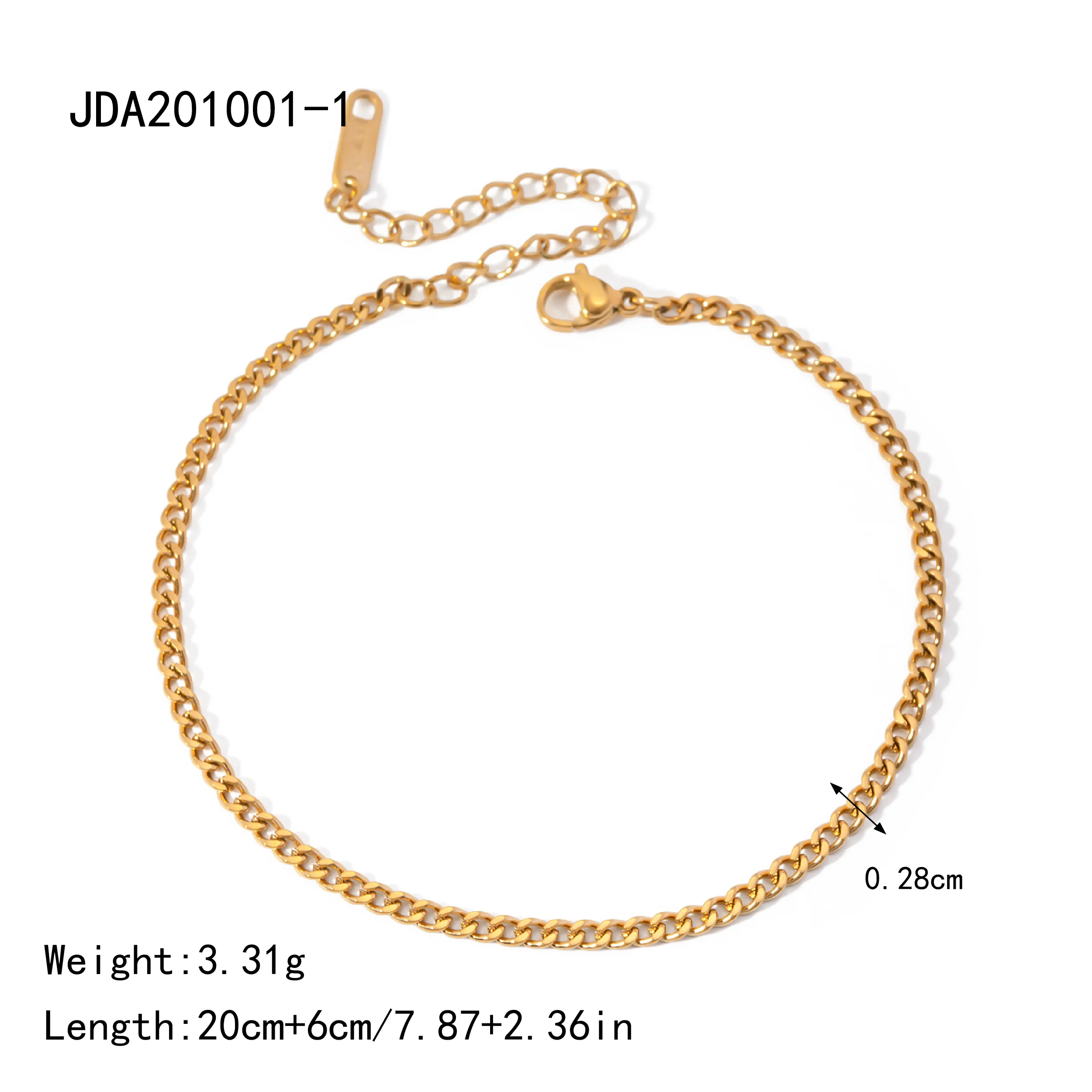 Catenina Maglia Coda Di Topo Da 1 Mm Placcata Oro Giallo In Argento 925 50 Cm