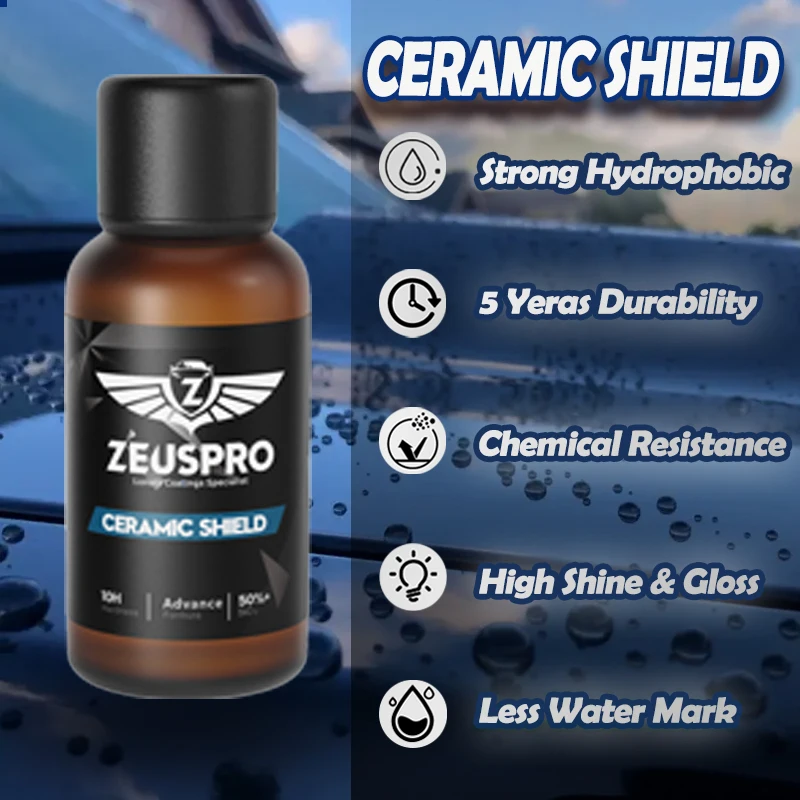 ZEUSPRO 5 лет стойкое глянцевое керамическое покрытие 9h Nano для автомобилей и мотоциклов внедорожник