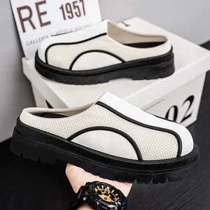 2026 Trending Comfortable Anti-Slippery Men's Summer Slides Breathable Outdoor Wedges Flat Sandals with Soft Feature