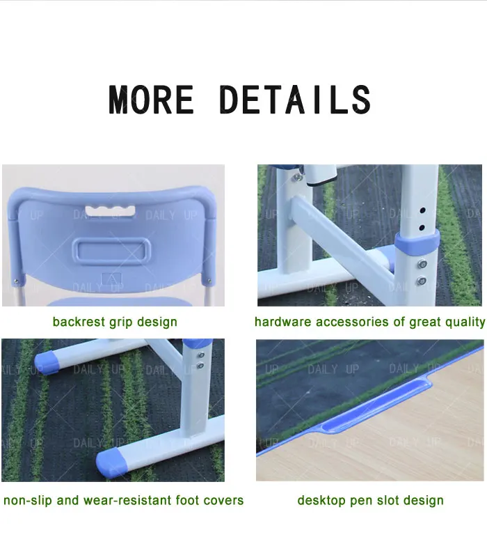 Adjustable Ergonomic Student School Desk And Chair Set Comfortable Single Seat College Primary School Desk And Chair