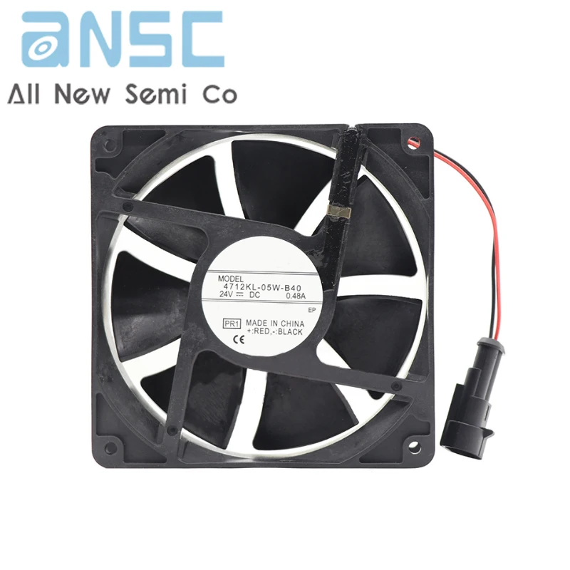 Original Axial flow fan 4712KL-05W-B40 24V 0.48A 8.16W 3100rpm Industrial DC heat dissipation frequency converter fan