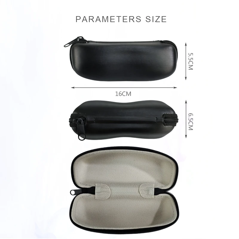 Small Outdoor Custom Logo Sunglasses Case Leather Waterproof PU Carrying Hard EVA Sunglasses Box Case details