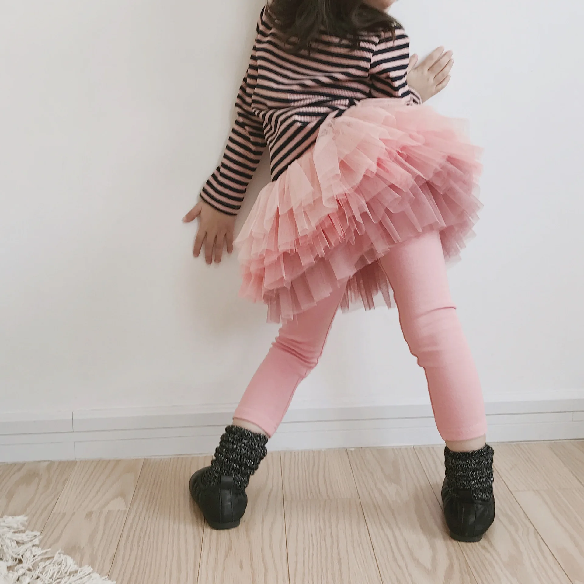 Saia legging infantil de laço para dança, calças legging e laços