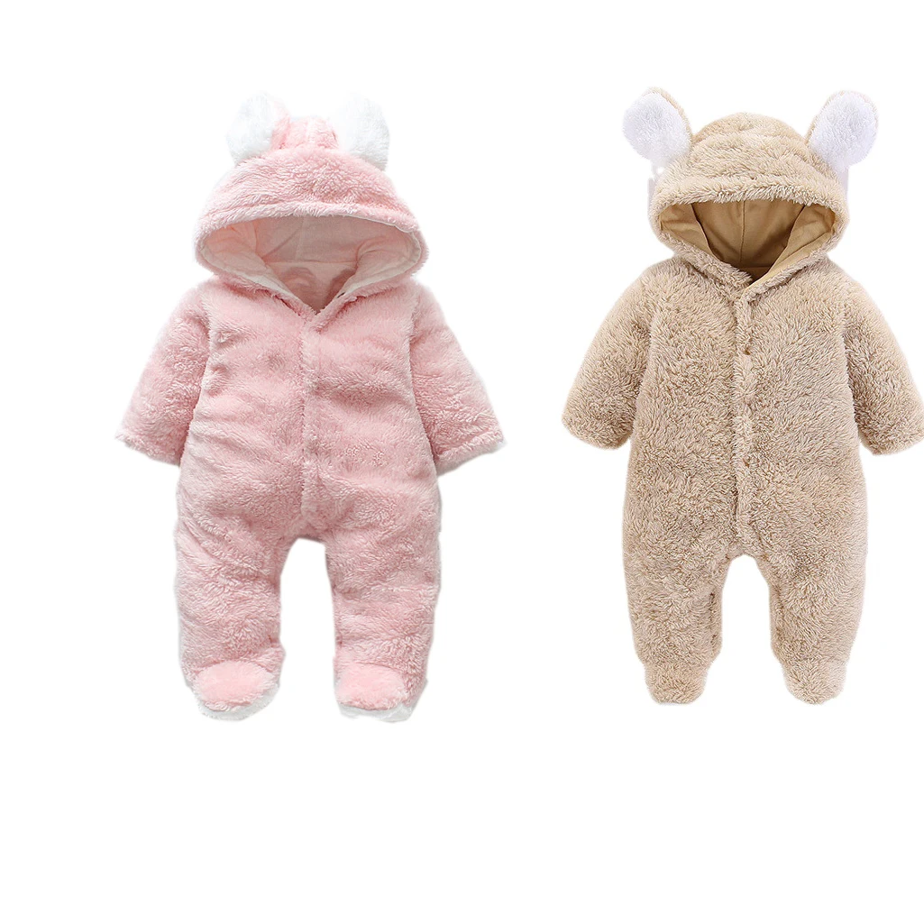 Детская одежда, зимний детский комбинезон, Детский костюм для новорожденных, хлопковое флисовое пальто с капюшоном для младенцев, одежда для сна