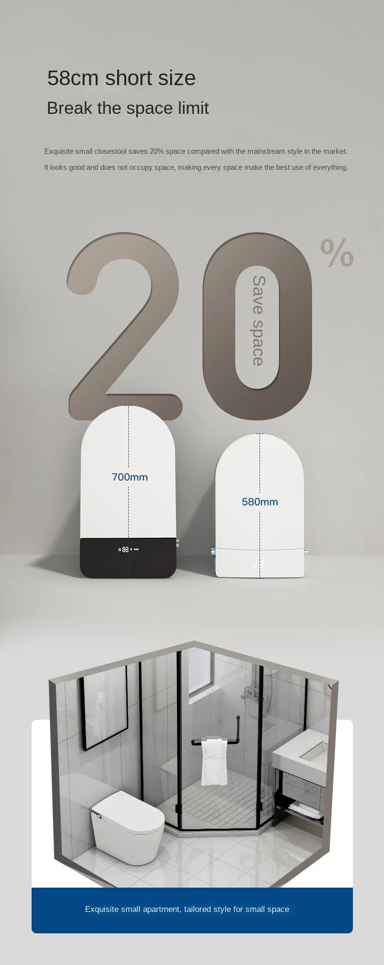 product mini size design bathroom automatic flush one piece ceramic intelligent toilets electronic sanitary ware smart toilet-14