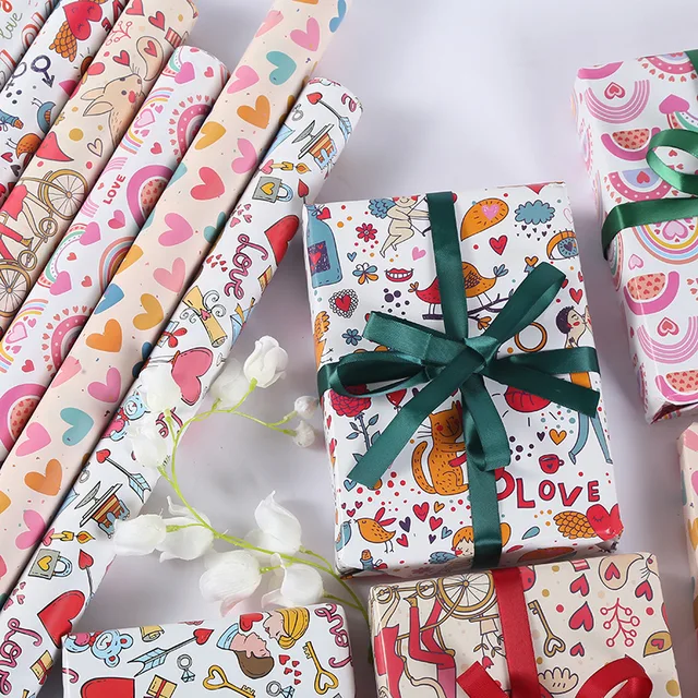Gift Wrapping Paper Cartoon-Printed Wrapping Paper Festival Gift Box Wrapping Paper for Christmas