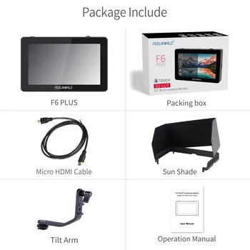 FEELWORLD F6 PLUS V2 6 Inch 3D LUT Touch Screen Camera Monitor IPS FHD1920x1080 Support 4K Dslr Field Monitor product image