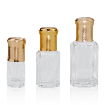 3ml 6ml 12ml Octagon Glass Skin Care Attar Serum Essential Oils Eye Cream Roller Roll On Perfume Bottles With Aluminium Cap