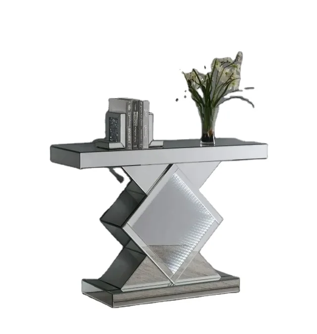 krystal led console table