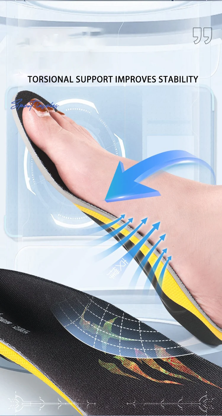 Supercritical Cushioning Sports Insoles with Arch Support