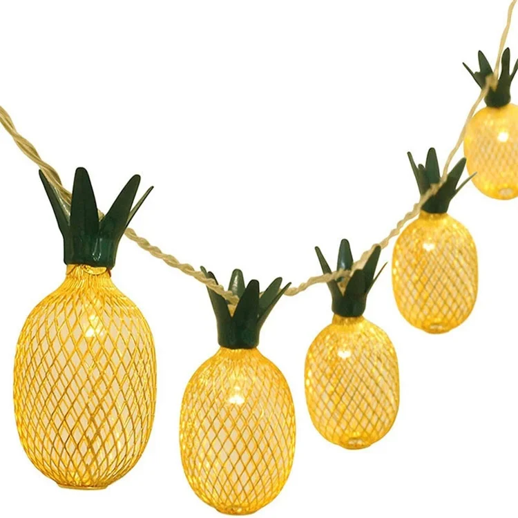 LED Pineapple Peach Fruit String Lights Colorful Garland String Fairy Light USB Battery Lantern Xmas Wedding Lamp Decoration