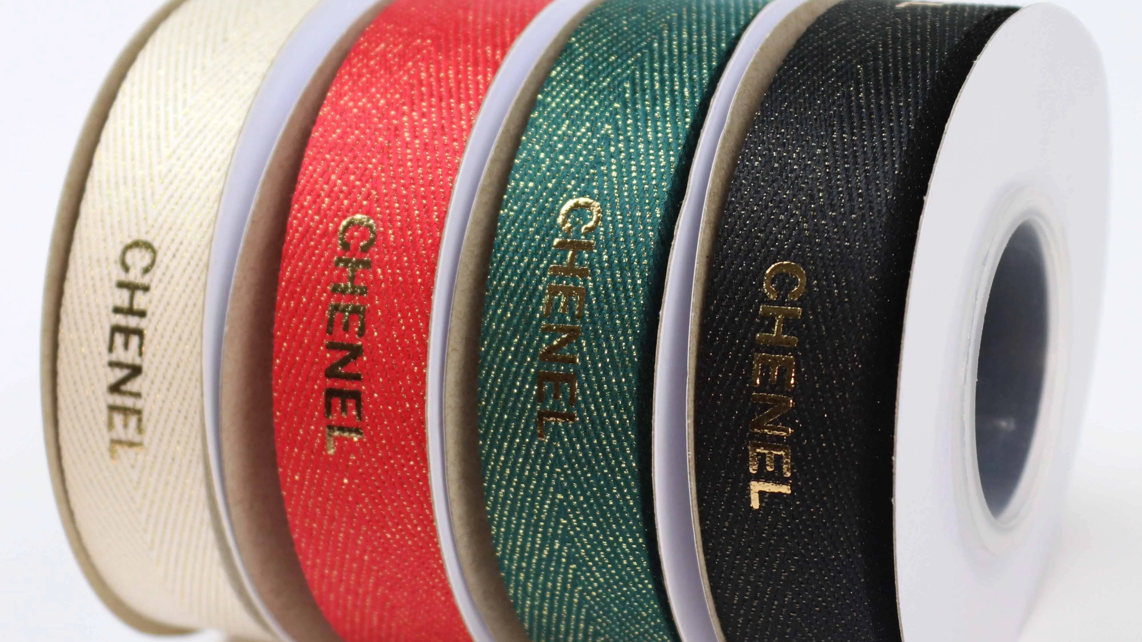 Wholesale Factory Custom Gold Raised Foil Printed Logo Grosgrain Ribbon