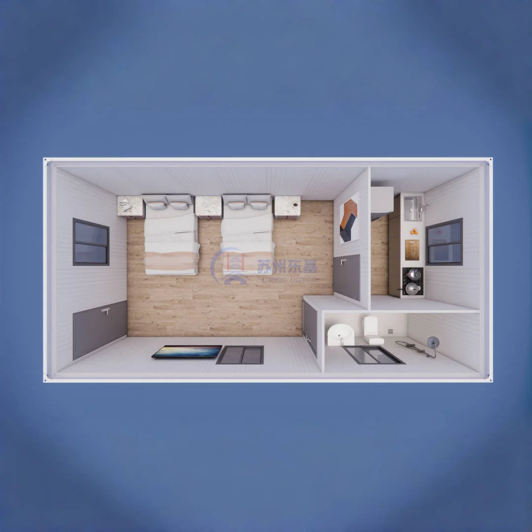 منزل حاويات معياري هيكل فولاذي - مبنى جاهز مسطح يمكن نقله للمكتب/المنزل، كاسا كونتينيدور دي أوفيسينا