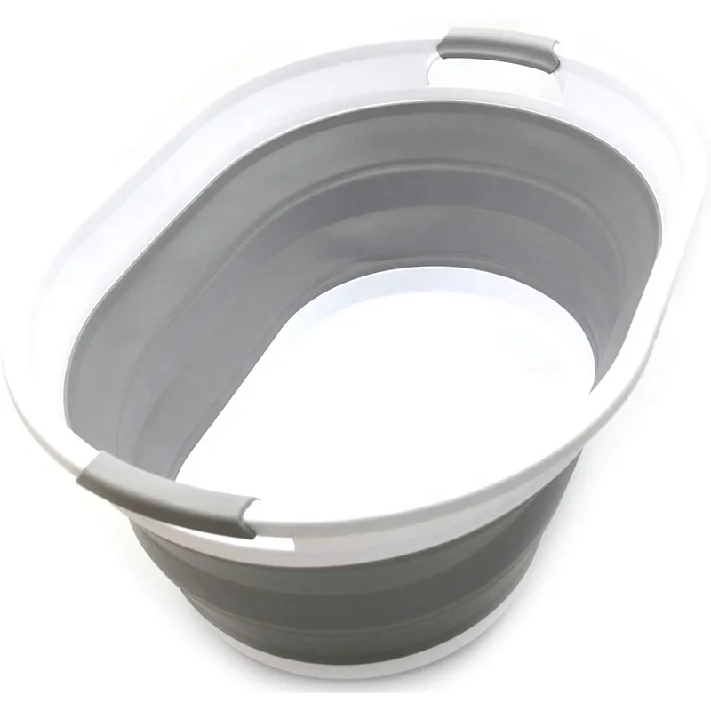 Plastic Folding Collapsible Foldable Storage Clothes Bathroom Washing Basket Large Bin Laundry Hamper