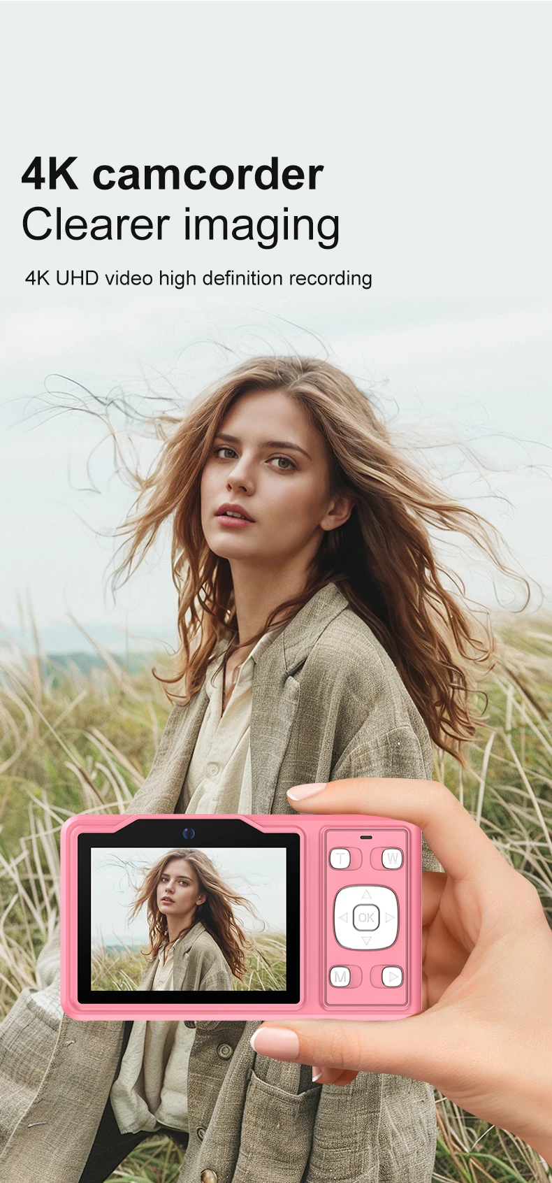 Mini Retro Vintage  Selfie Camera Digital Zoom Anti-Shake for Children's Travel CCD Sensor Element Economical