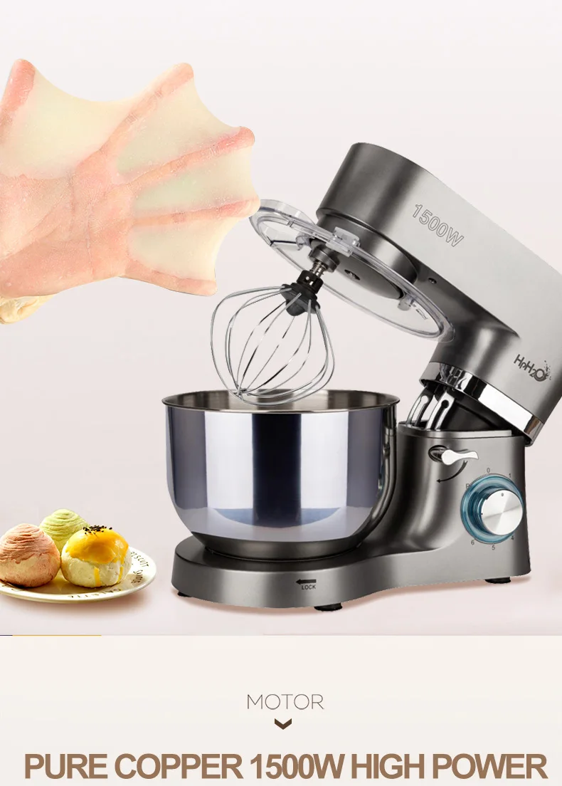 Commercial 1500W multifunctional Dough Mixer Household Electric Food Mixer 5.5L Egg Cream Salad Beater cake mixer