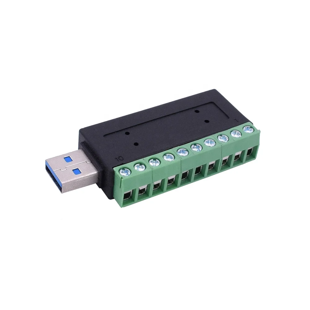 USB 3.0 Type-A Plug to 10-Way Screw Terminal Header Adaptor