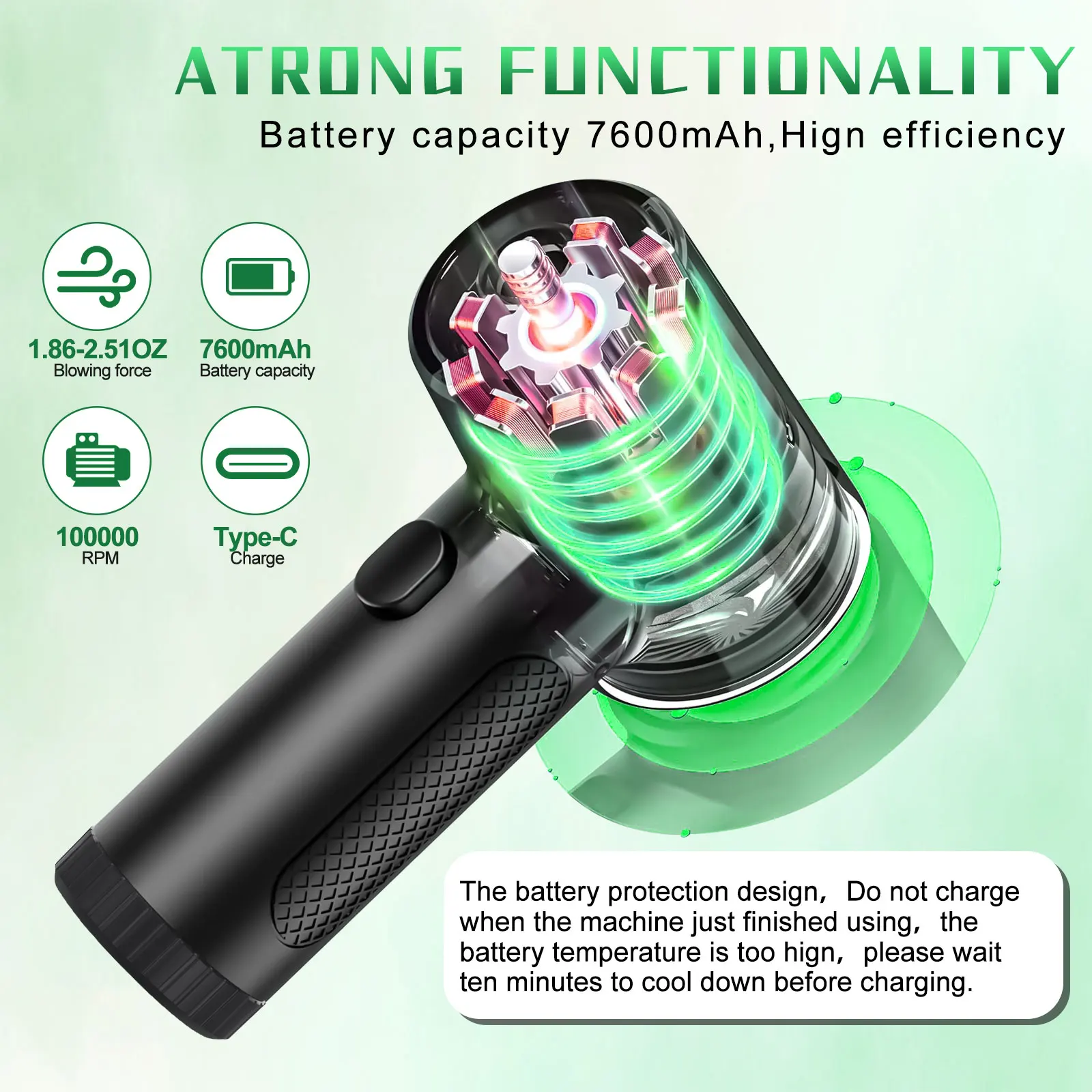 3gears Duster Spray Compressed Air Blower Electronic Cordless Air