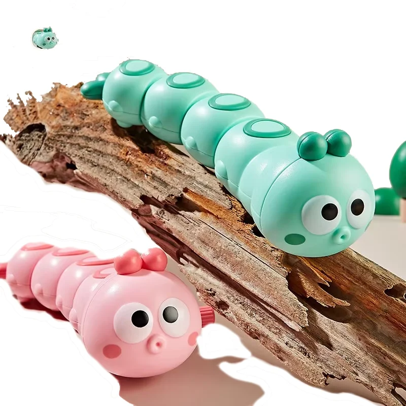 Caterpillar Mini Toys Sensory Clockwork Caterpillar Toy 3D Articulated Slug  Realistic Animals Wind up Toys for Children