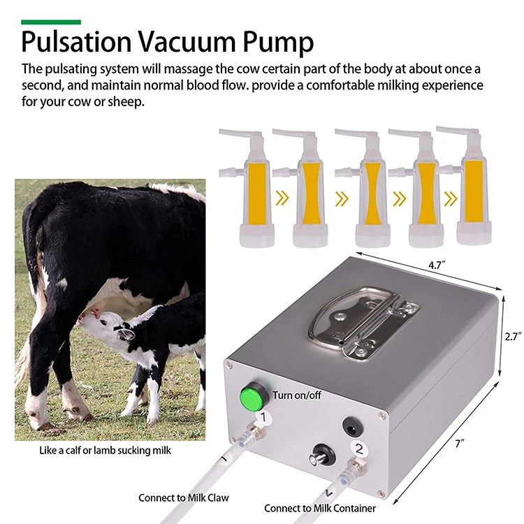 Cow Milking Machine Auto-Stop Device for Cow Livestock Household Farm Stainless Steel Food Grade Bucket Milking 14L