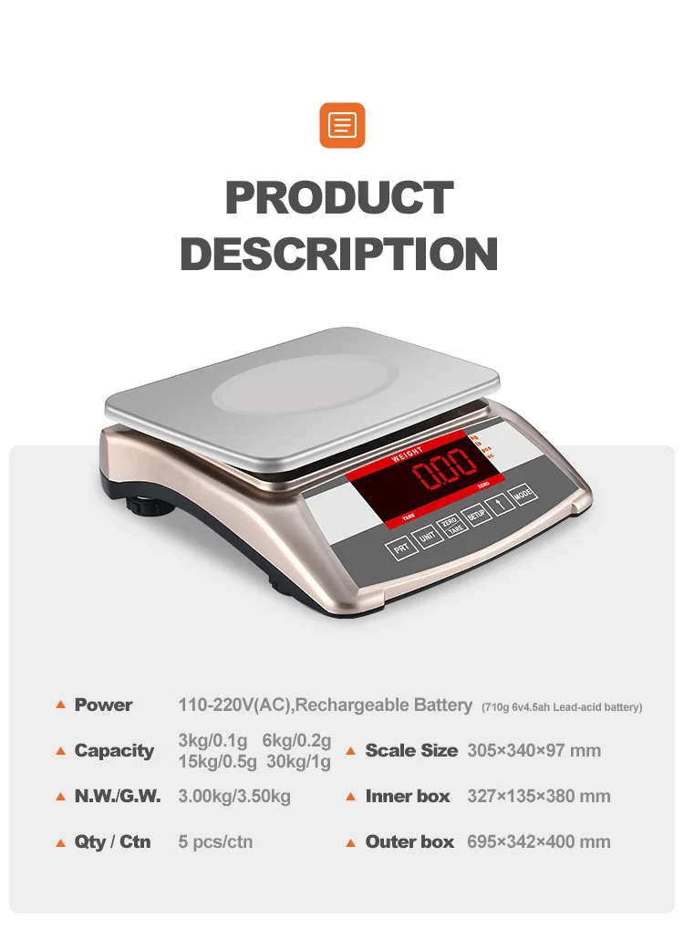 Electronic Digital Weighing Scale Led 15kg Weigh Balance Electronics ...