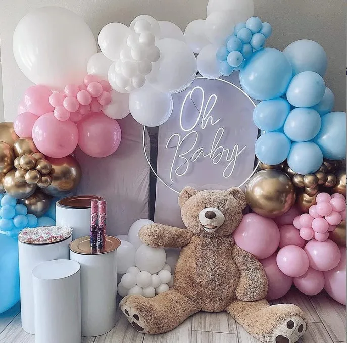 2024 Pink Blue Balloons Garland Kit Confetti Balloon Arch Kit For ...