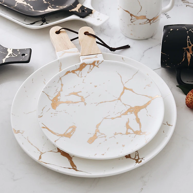 Hot Sale Handmade Exquisit Porcelain Dinnerware Set Marble Luxury Ceramic Dinner Set With Cofffe Mug - Image 6