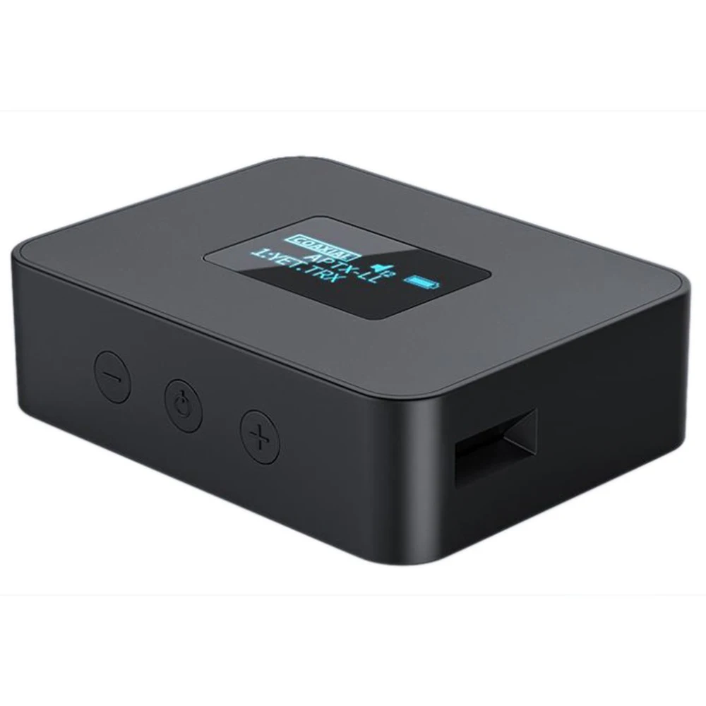 BT 5.2 Transmitter with 3.5mm AUX COAX Audio Ports Wireless Audio Transmitter for TV Home Stereo with LCD Display BT40C