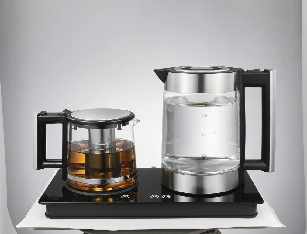 Factory Price Unique Design Pyrex Glass Kettle 1.8l Tea Coffee Maker