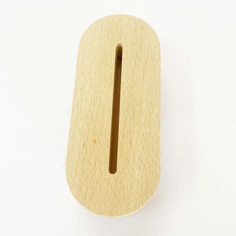 Rectangle LED Light Display Base With Crystal Wooden Stand - USB Night Light For Home Decor