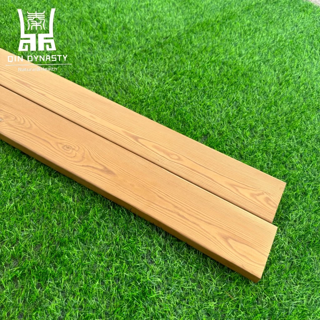 Outdoor Solid Wood Flooring Board Tap & Go Pine Wood Lumber Thermowood